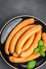 sausages chicken meat fast food appetizer meal food snack on the table copy space food background rustic top view