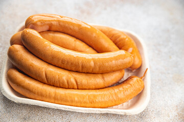 sausages chicken meat fast food appetizer meal food snack on the table copy space food background rustic top view