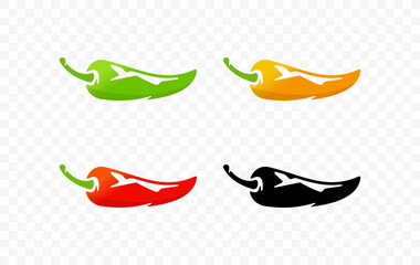 Green and red chili pepper vector design. Spicy chili pepper graphic design