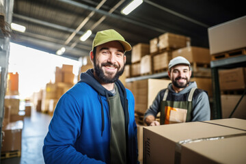 Photo of two men in a warehous