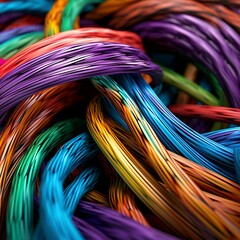 A bunch of colorful cables