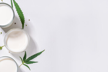 Cannabis hemp milk glasses