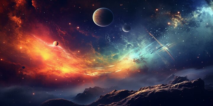 CINEMATIC GALAXY WITH VIBRANT PLANETS AND STARS