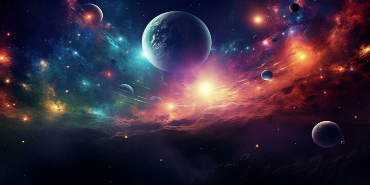 CINEMATIC GALAXY WITH VIBRANT PLANETS AND STARS © Young