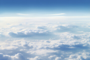 Sky, shot from the perspective of an airplane cabin.