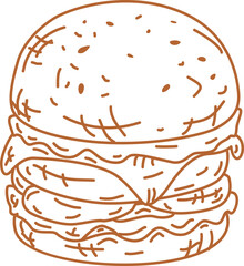 Handdrawn Hamburger Doodle Art