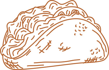 Handdrawn Tacos Doodle Art