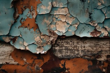 A weathered piece of wood with peeling paint