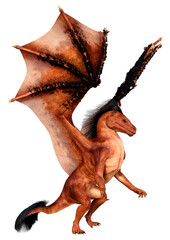 Fototapeta premium 3D Rendering Fairy Tale Dragon on White
