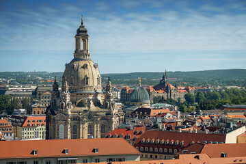 Blick von der Kreuzkirche auf die Frauenkirche