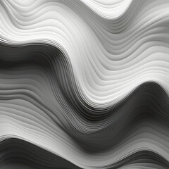 black and white abstract paper waves on a white background