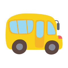 Yellow school bus illustration on a white background