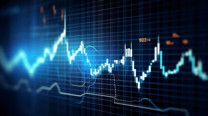 Fototapeta premium Graph of the stock market and trading activity.