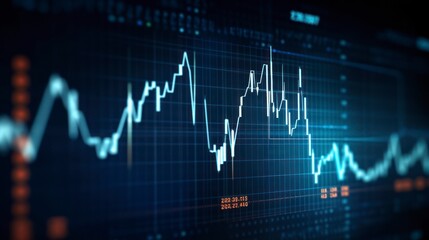 Graph of the stock market and trading activity.