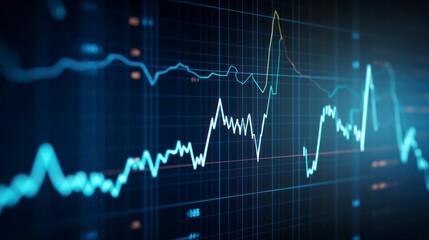 Naklejka premium Graph of the stock market and trading activity.