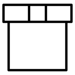 Box icon. Empty open shipping box or unboxing line art