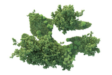 Obraz premium Realistic forest isolated on transparent background. 3d rendering - illustration