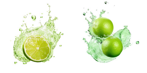 Lime bubbles on a transparent background