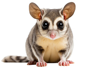 Adorable sugar glider in a cute pose isolated on a transparacy background