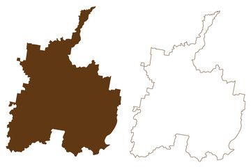 City of Blue Mountains (Commonwealth of Australia, New South Wales, NSW) map vector illustration, scribble sketch Blue Mountains map