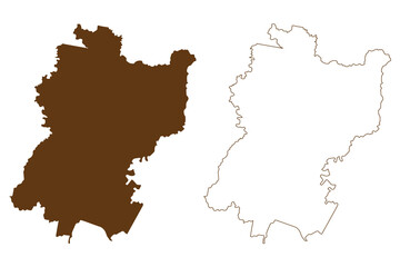 City of Hawkesbury (Commonwealth of Australia, New South Wales, NSW) map vector illustration, scribble sketch Hawkesbury map