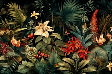 Tropical flower pattern 