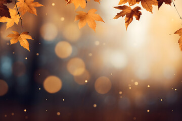  autumn leaves background with copy space