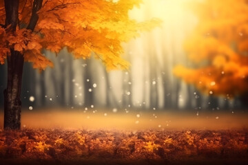 Obraz na płótnie Canvas autumn leaves background with copy space