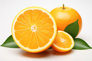 Fototapeta premium Created with Generative Ai , Orange with sliced isolated on white background