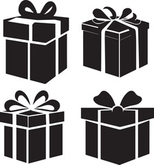 Giftbox icon vector illustration black color