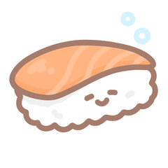 サーモンのお寿司さんウトウト！PNG