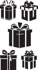 Giftbox icon vector illustration black color