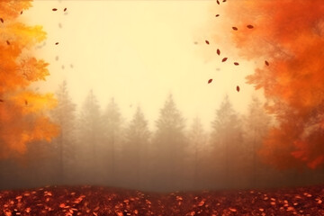 Obraz na płótnie Canvas autumn leaves background with copy space