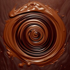 Chocolate swirl top view. 