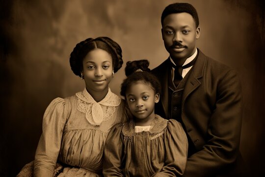 Antique Portrait Of An African American Family