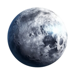 Full moon isolated on transparent background, generative ai