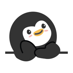 Cute Head Penguin cartoon banner vector