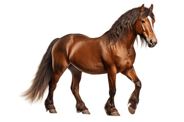 Horse in it's Full Glory Isolated on a Transparent PNG Background. Generative Ai