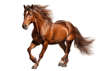 Portrait of a Running Horse Isolated on a Transparent PNG Background. Generative Ai
