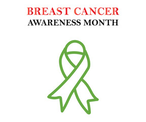 Breast Cancer Awareness Month of October with ribbon Vector illustration