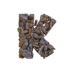 Stones & Bricks 3D Alphabet or Lettering