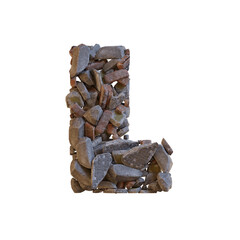 Stones & Bricks 3D Alphabet or Lettering