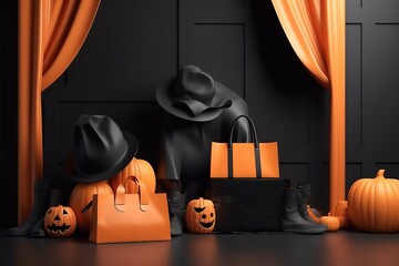 Happy Halloween Concept. Halloween Background. Halloween Theme. Generative Ai