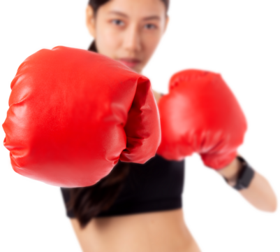 Beautiful young asian woman in sportswear exercise with boxing sport, woman training workout with punch for healthcare and weightloss, health and bodycare, power and strong.