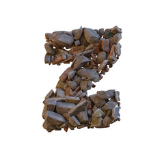 Stones & Bricks 3D Alphabet or Lettering