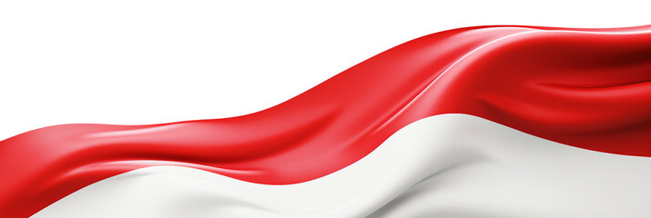 Waving Flag of Indonesia Decoration. Border Template. Ai Generative