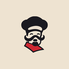 simple cute chef restaurant food meal logo vector illustration template design