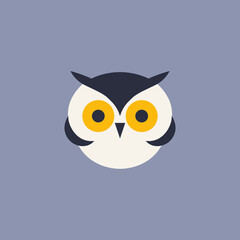 simple super owl bird wild animal logo vector illustration template design