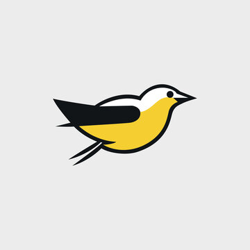 recommend clip art: simple bird goldfinch cute animal logo vector illustration template design