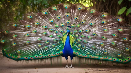 Obraz premium Peacock Wild Animal - Generative AI